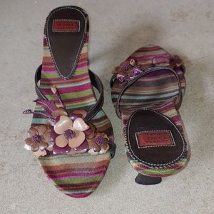 Goffredo Fantini Flowered Heeled Mules